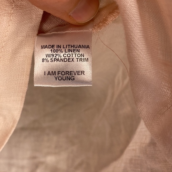 Flax tank top women’s Sz medium pink linen high neck - Picture 4 of 4